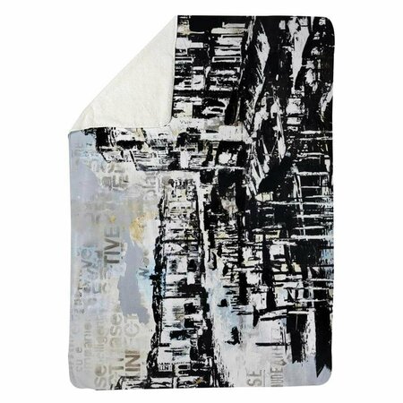 BEGIN HOME DECOR 60 x 80 in. Abstract Venise Port-Sherpa Fleece Blanket 5545-6080-CI48